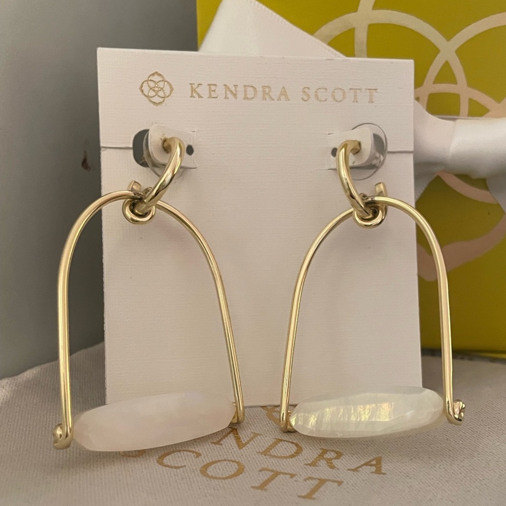 KENDRA SCOTT • Sassy Gold Statement Earrings, Opalite